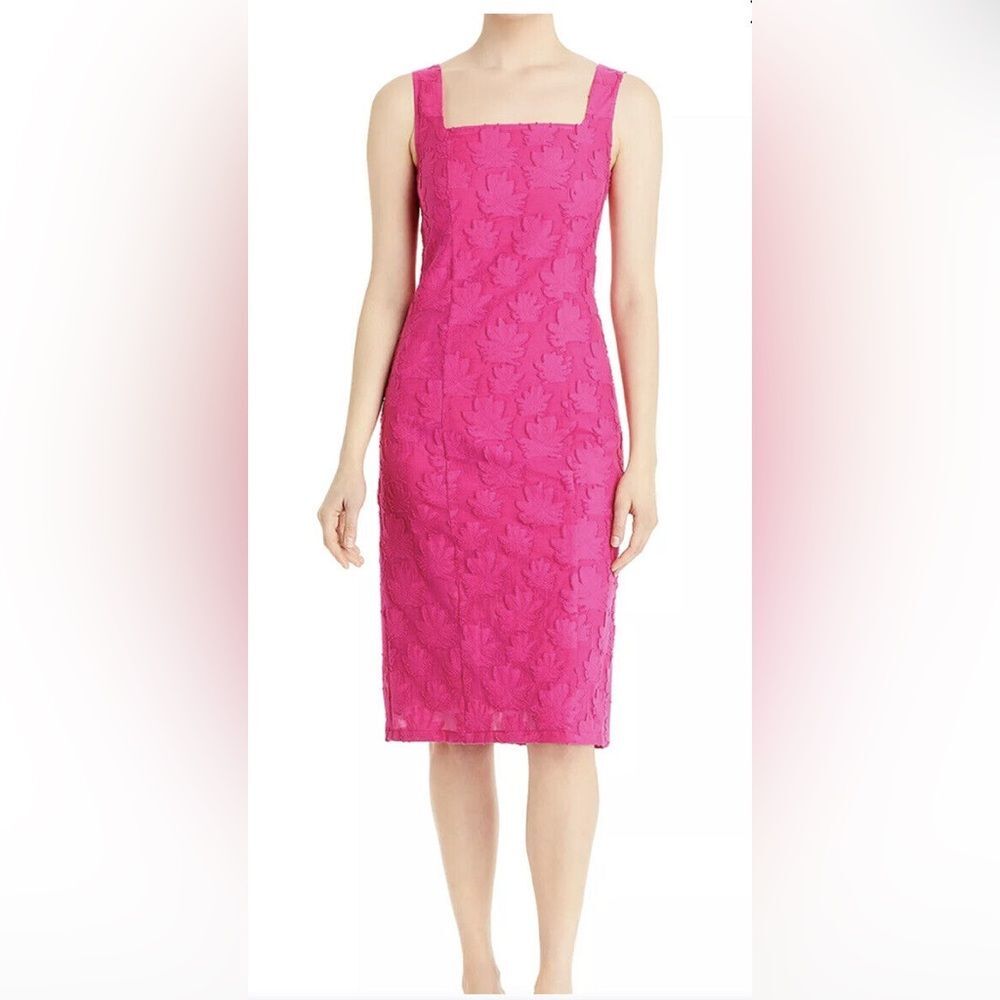 BOSS by‎ Hugo Boss Dress Women’s 4 Diteva Pink Floral Lace Sleeveless Sheath